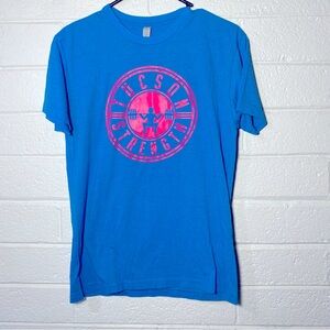 Weightlifting “Tucson Strength” T Shirt Neon Pink Unisex Small women S/M Gym Tee